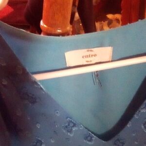 Entro Teal Floral Blouse